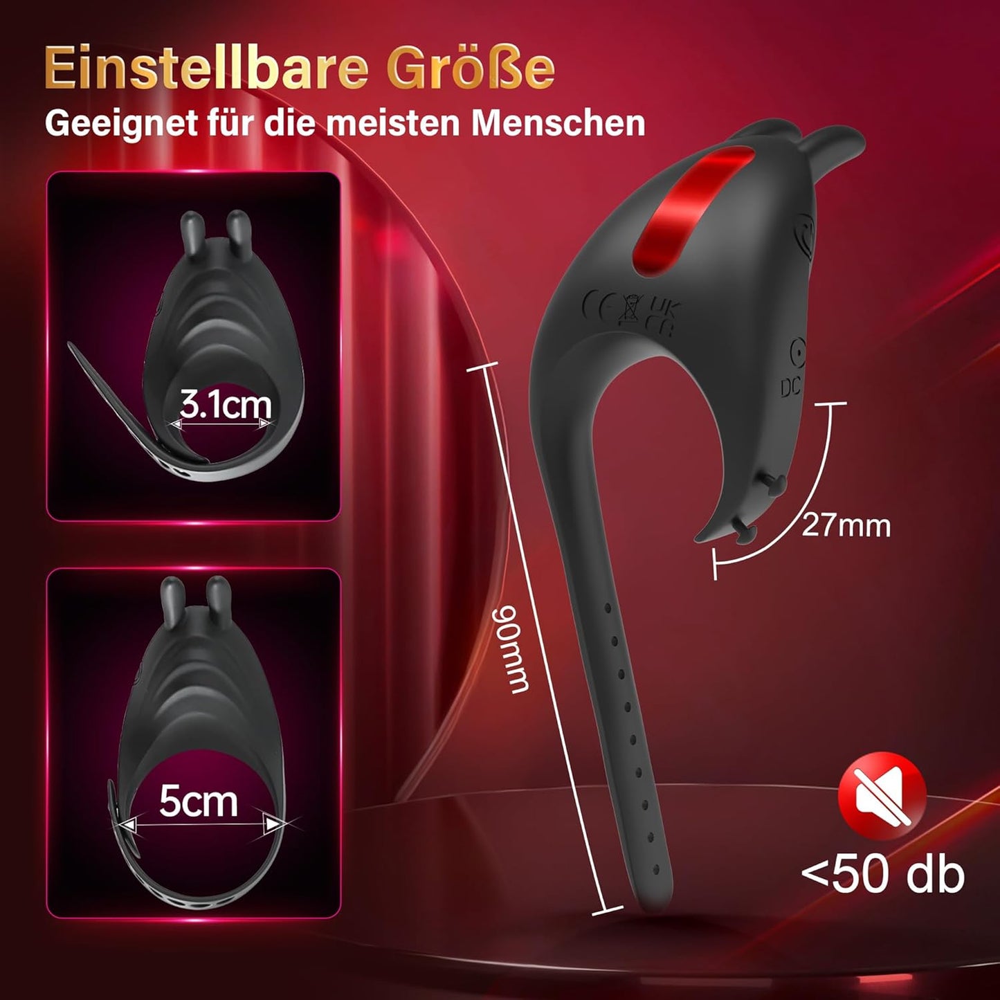 Penisring mit Vibration und Klitoris-Stimulation, Black