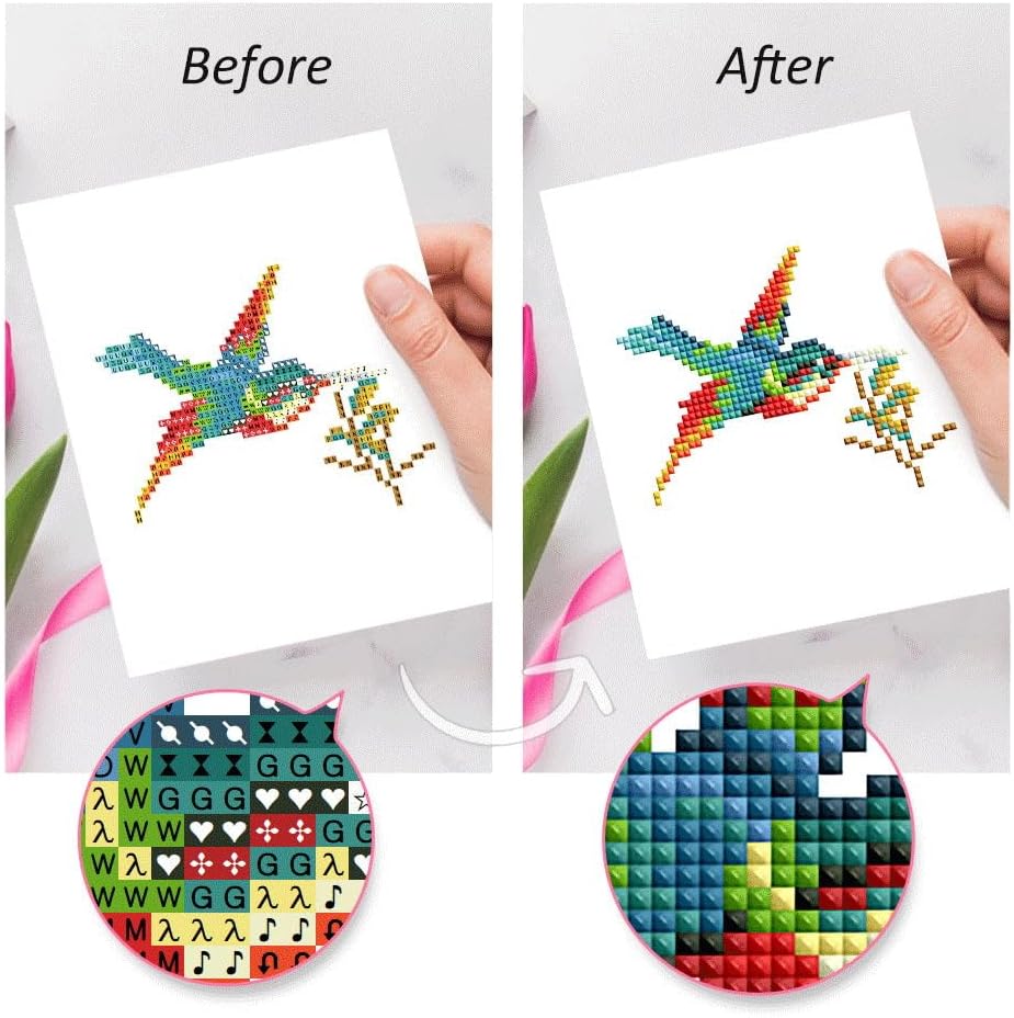 Mini Serie Diamond Painting Set mit 12 Stück, Buntes Vogelparadies PROBLEMYOUMUSTCHECK