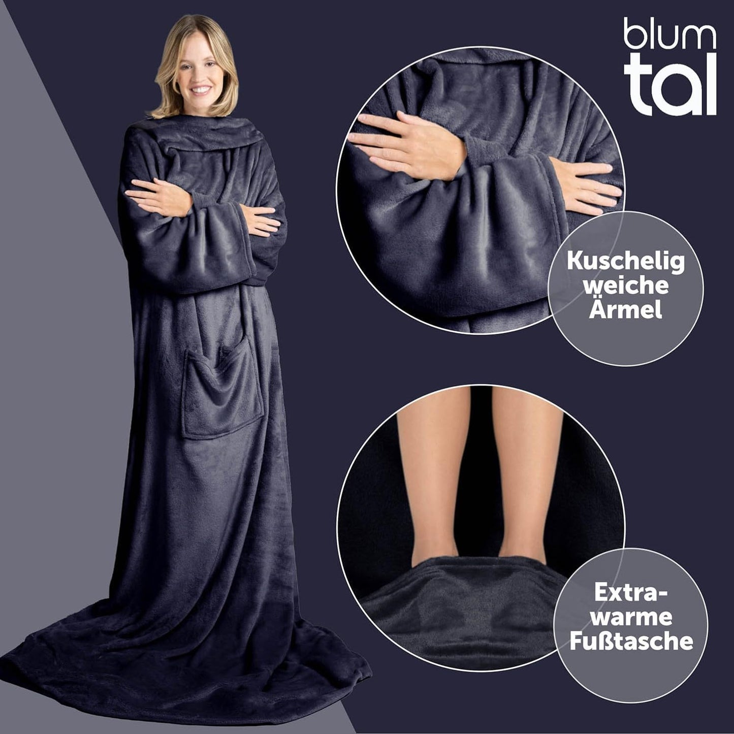 Ärmeldecke, 06 - Dark Ocean Blue - Blau / Ärmeldecke Erwachsene