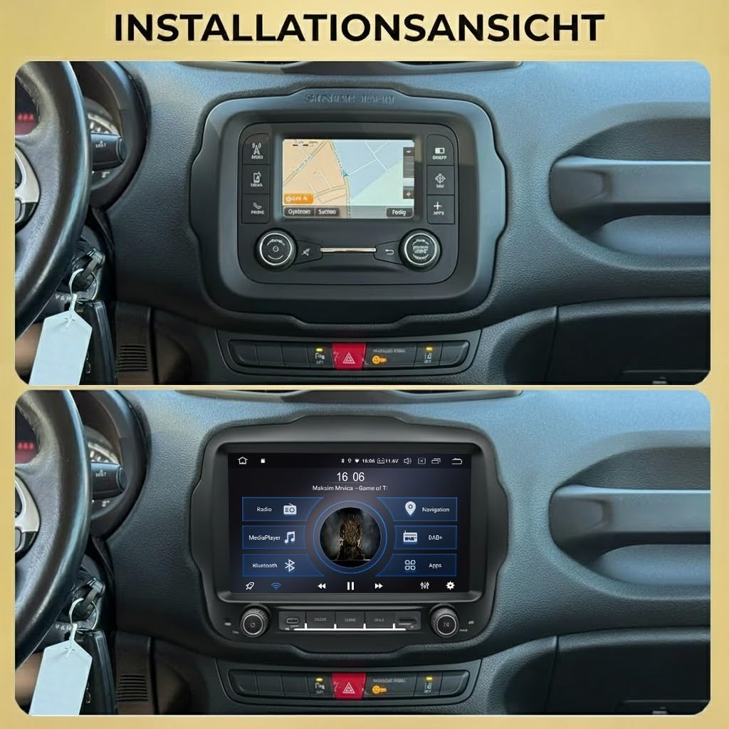 AJ9-L2 Android 14 Autoradio mit Navigation für Jeep Renegade (2015–2020)