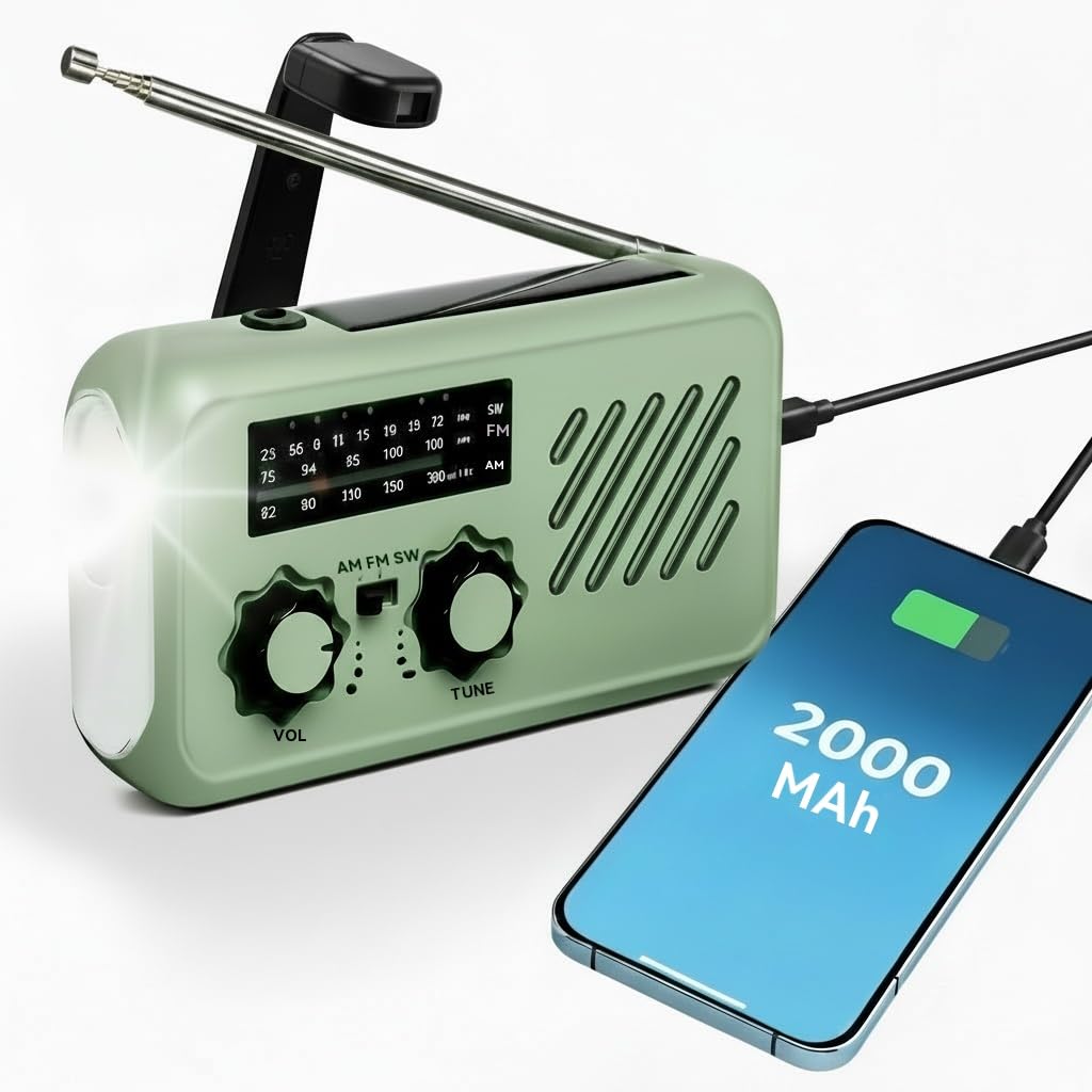 Notfallradio mit Solar- und Kurbel-Ladefunktion