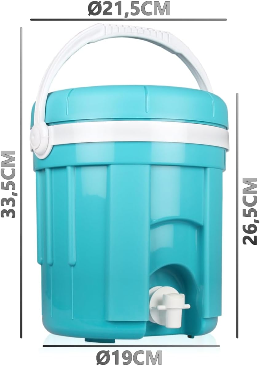 Isolierter Getränkespender mit Zapfhahn, Aquamarin