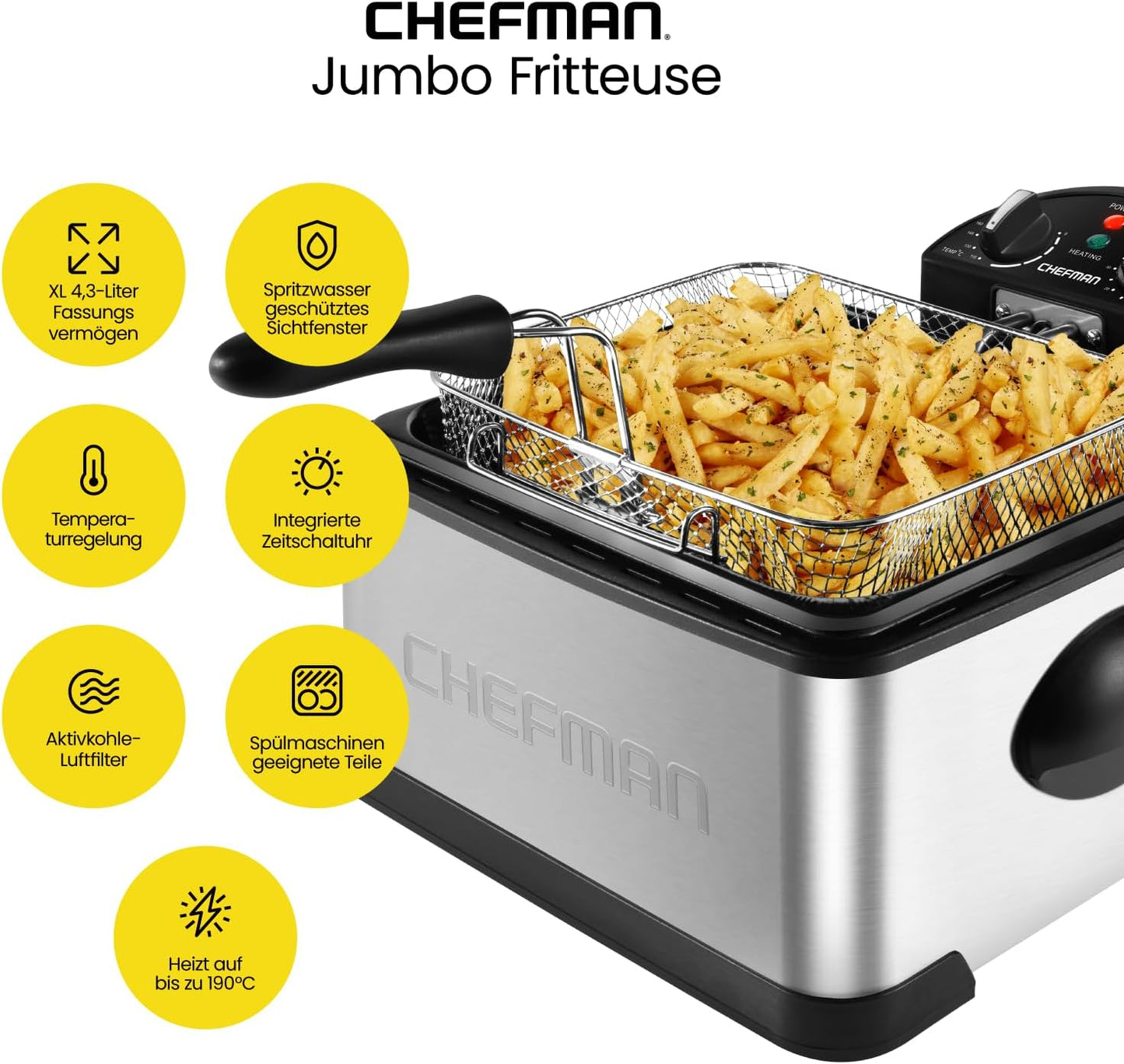 Fritteuse, 4,3 Liter Edelstahl