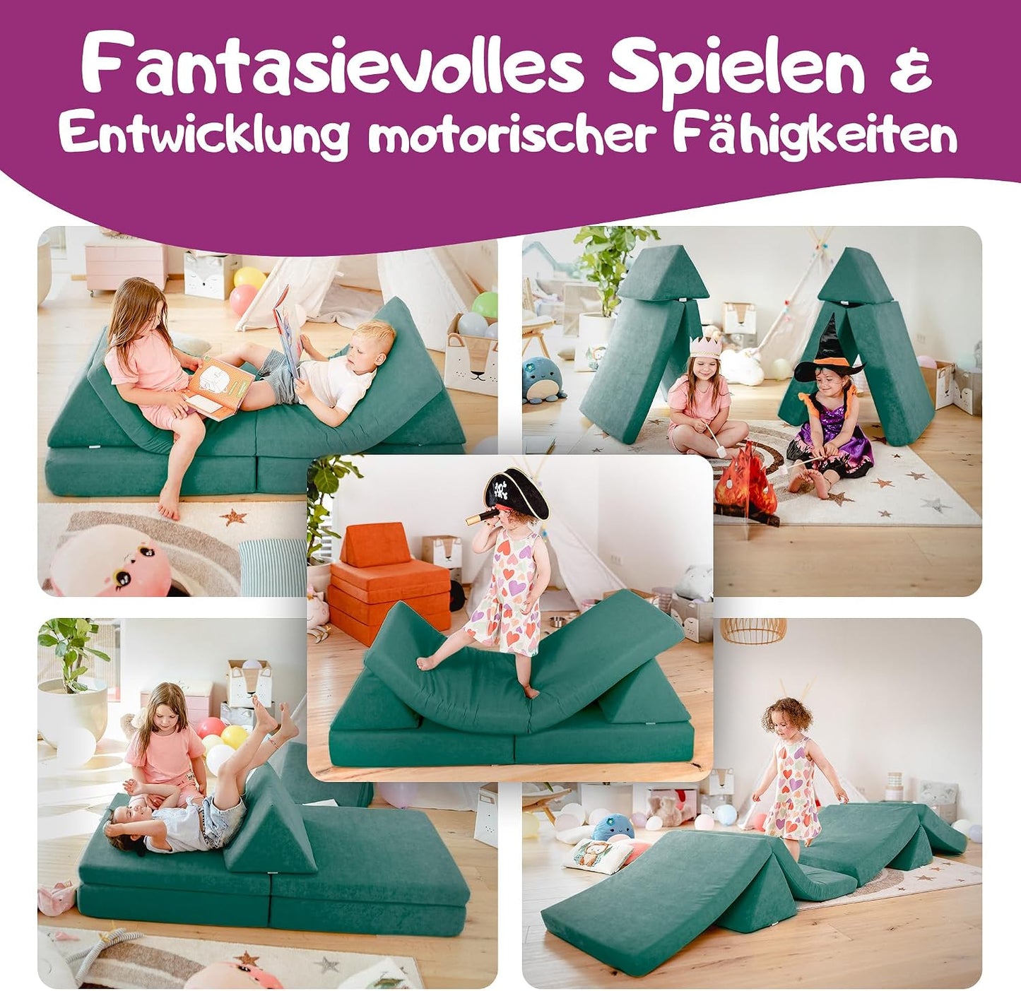 Spielsofa für Kinder, Urwaldgrün