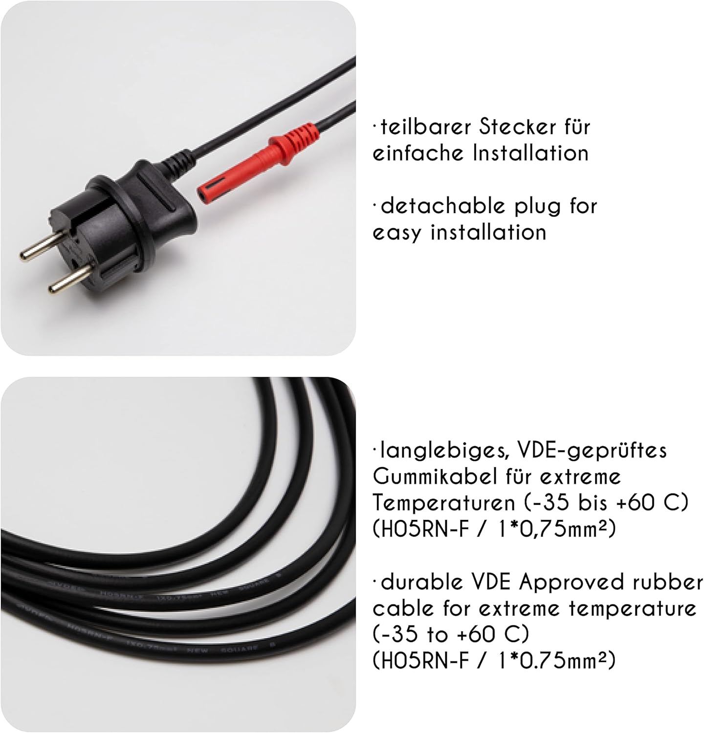 LED Lichterkette mit 30 Weihnachtskerzen, 30 LED-Filament / beleuchtet 29m, Warm Weiss