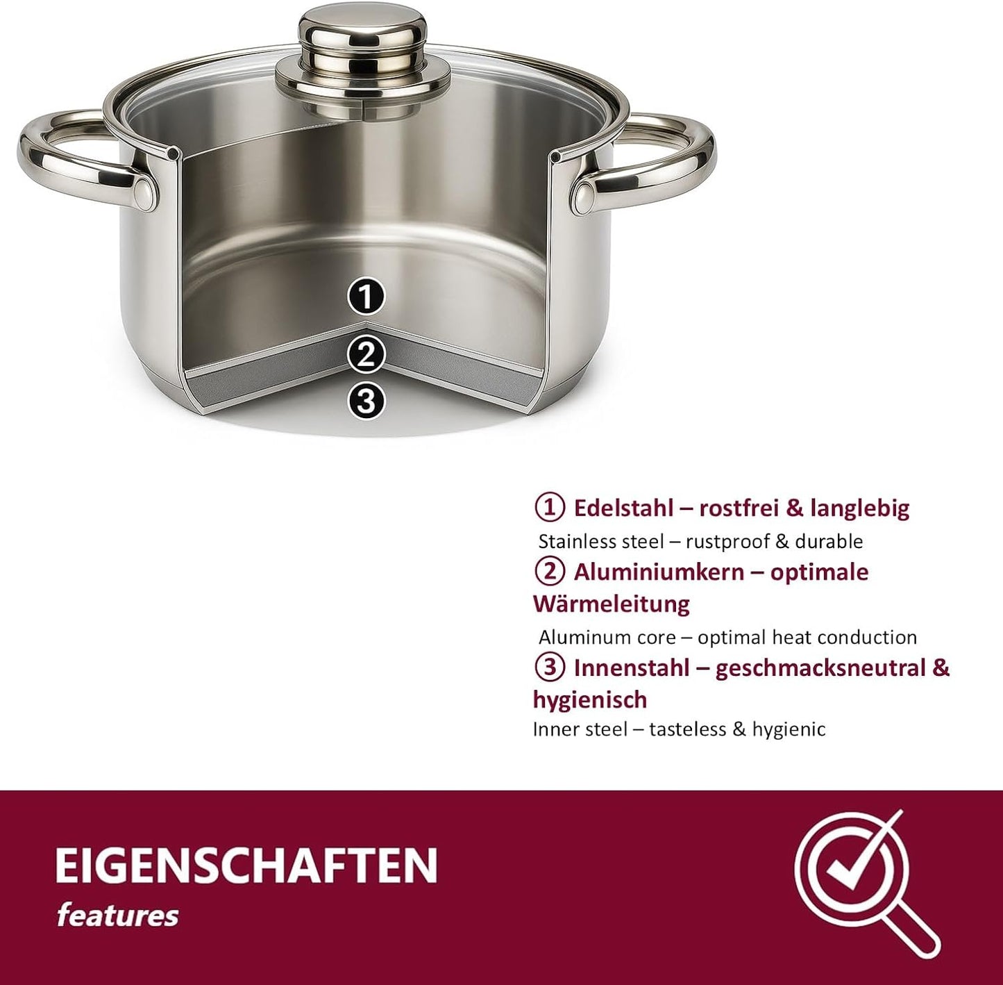 Universalkochtopf mit Glasdeckel, 28 cm