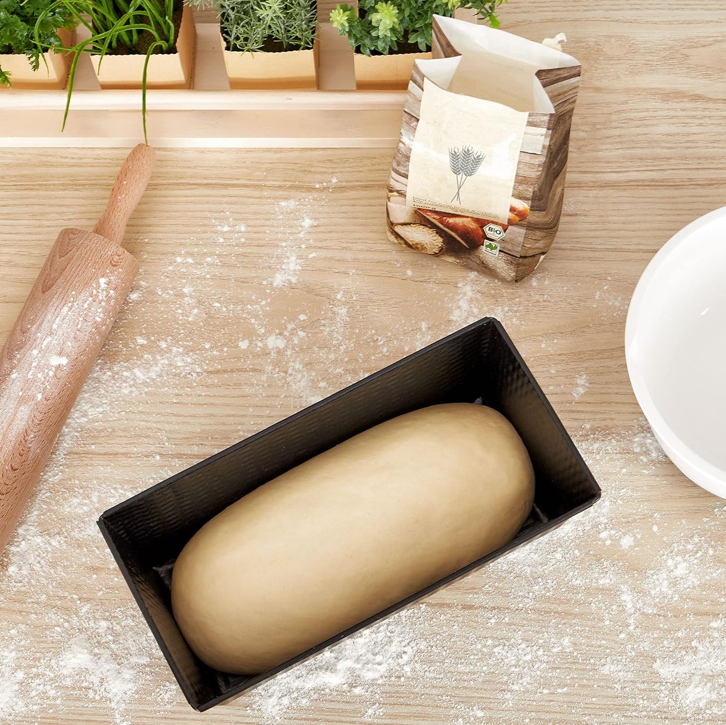 Sauerteigbeständige Kastenbackform (30 x 15 cm), 1x Kastenform groß, 30 x 15 x 10 cm