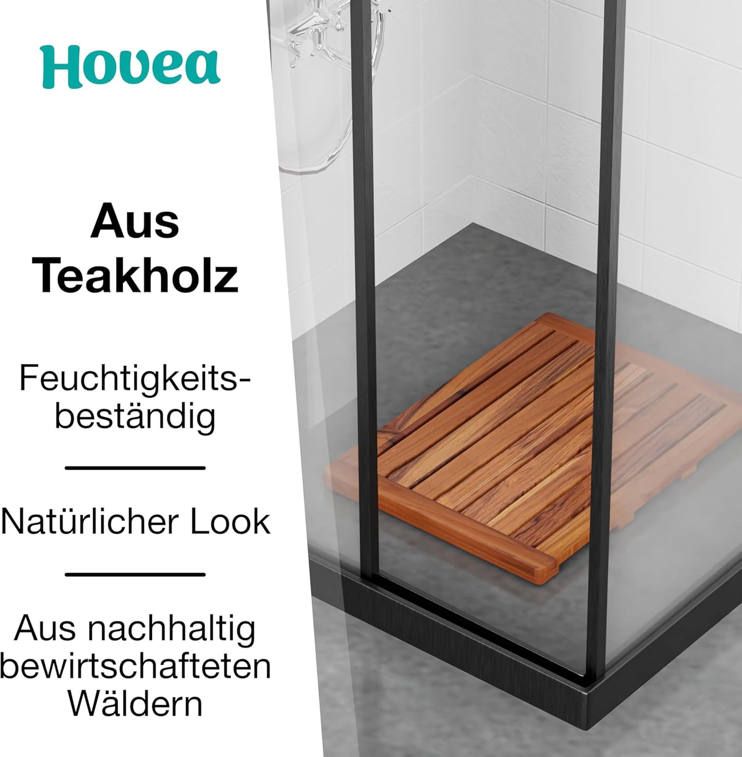 Teakholz Badematte, 61 x 45 cm, 61 X 45 Cm