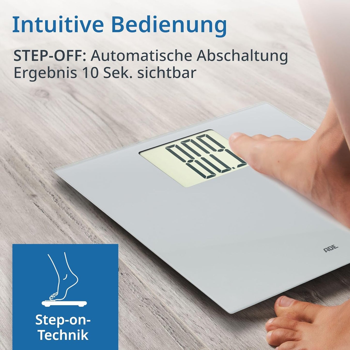 Digitale Körperwaage mit grossem Display, Silber / XXL-Display 200 kg