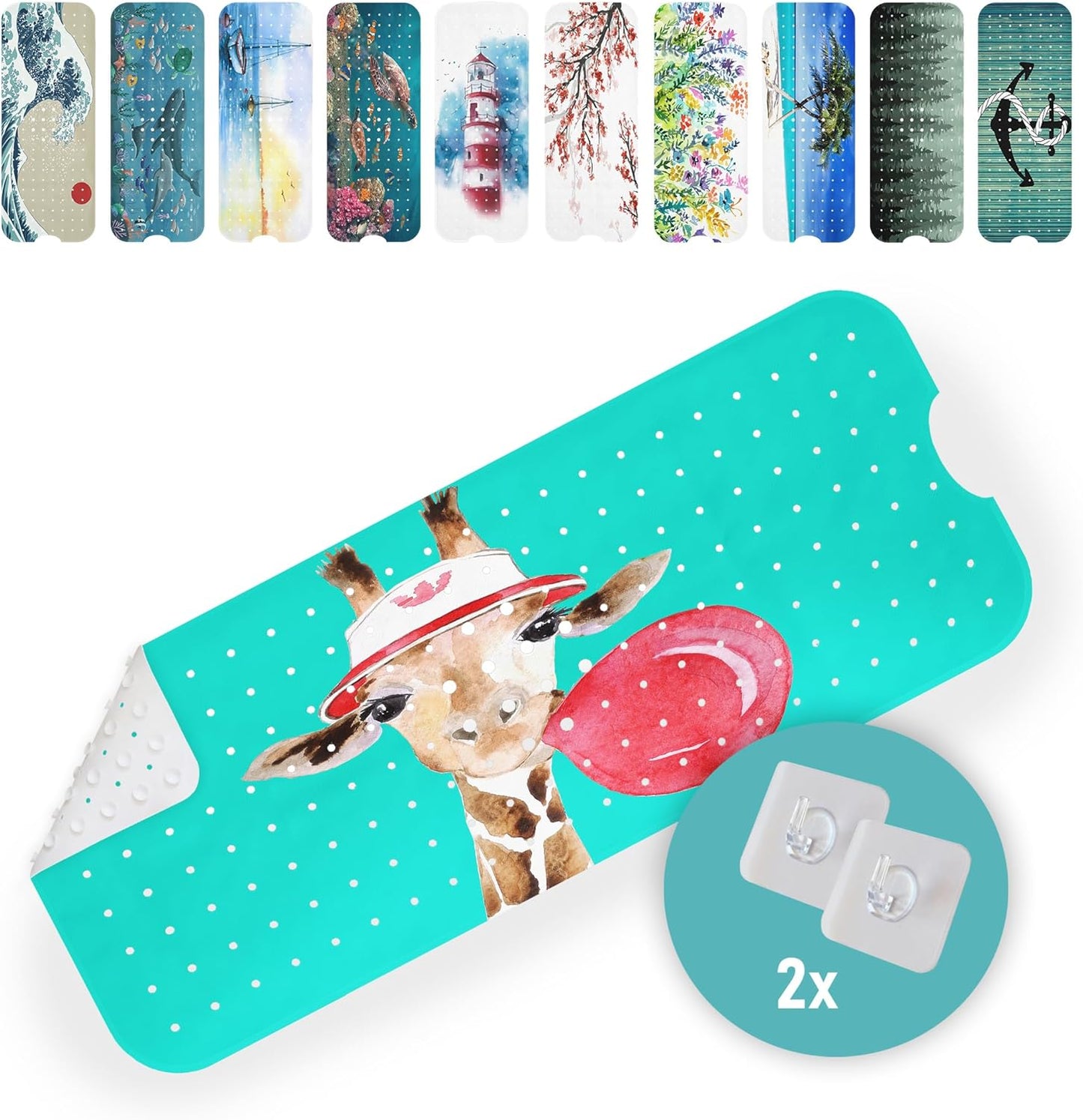 Rutschfeste Badewannenmatte, 100x40 cm, Badewannenmatte Giraffe