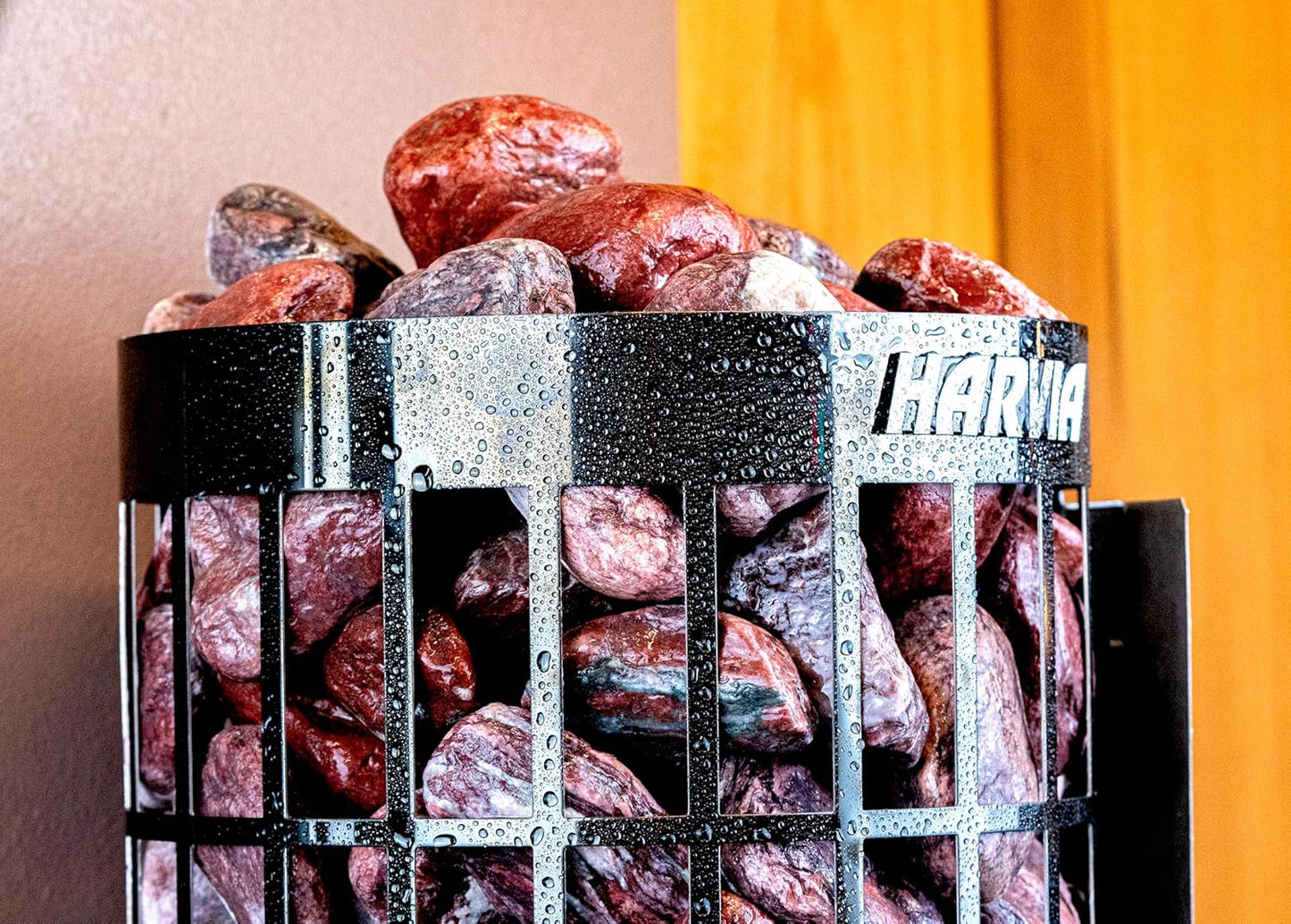 Saunasteine Roter Jaspis, 15 kg, für Saunaöfen, 5-10 cm