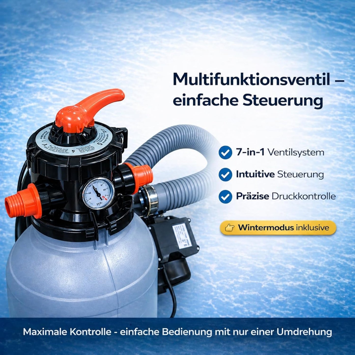 Sandfilteranlage Pumpe 10000 l/h mit Filterbällen, Pumpe 10 000 L/H