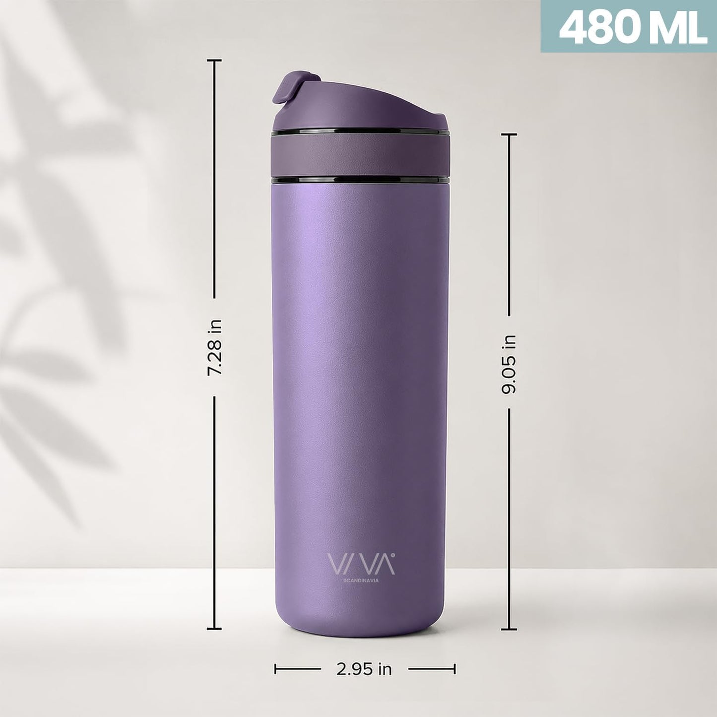 Doppelwandiger Thermobecher mit Sieb, Violet