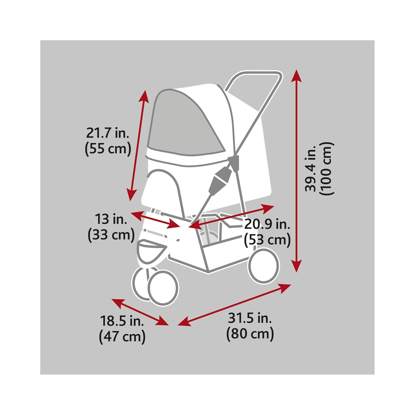 Buggy für Hunde bis 11 kg, Schwarz