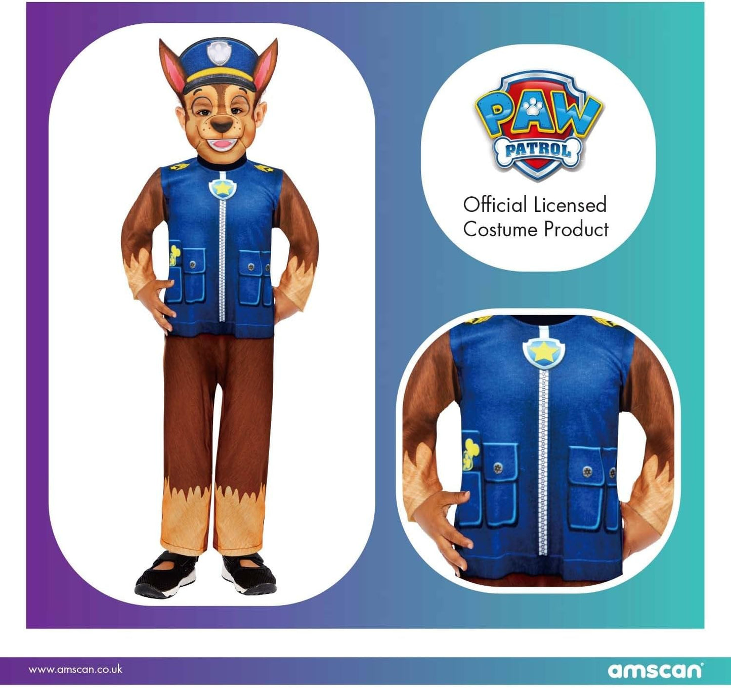 Chase Paw Patrol Kinderkostüm, 3-4 Jahre