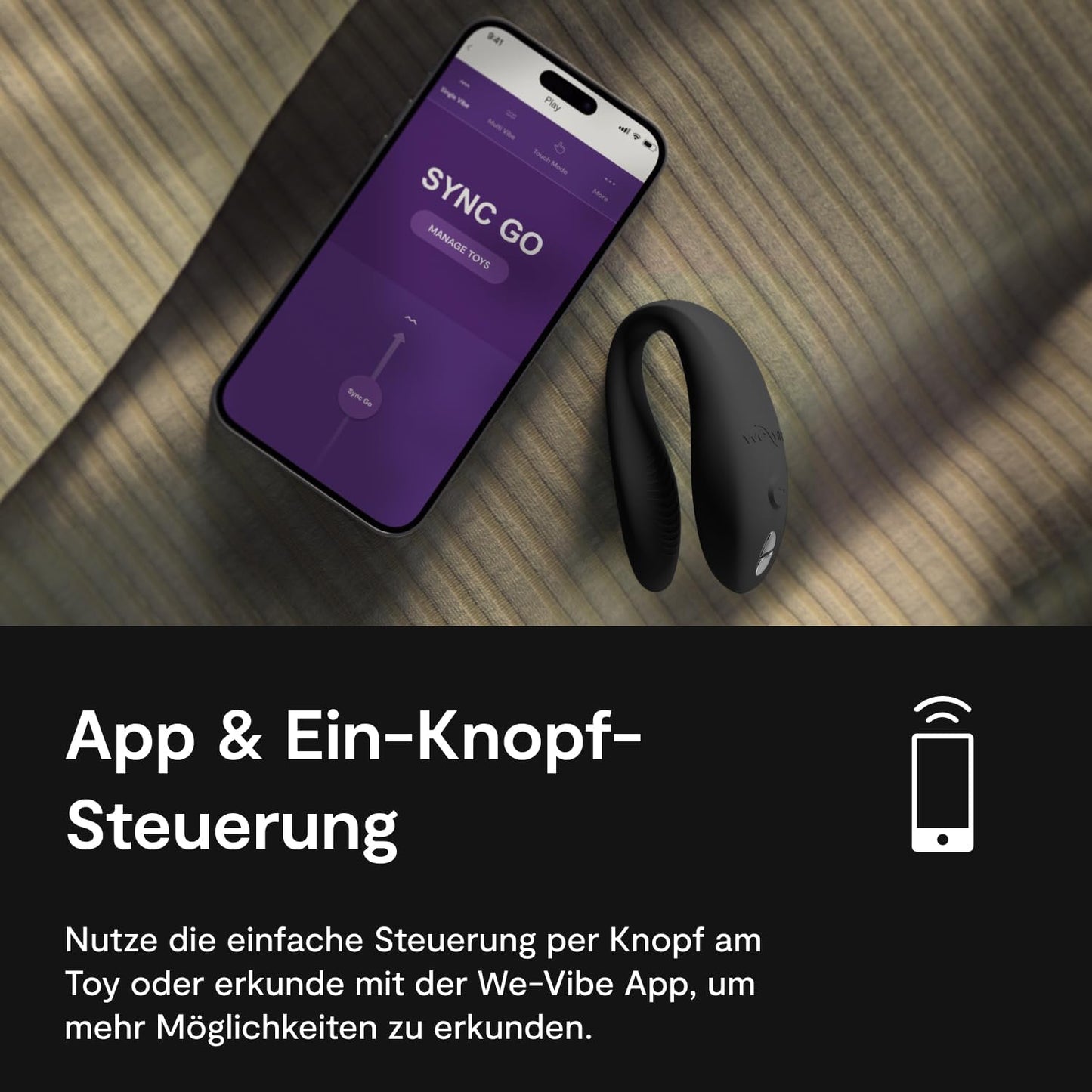 Sync Go Vibrator für Paare, Travel Edition, Black