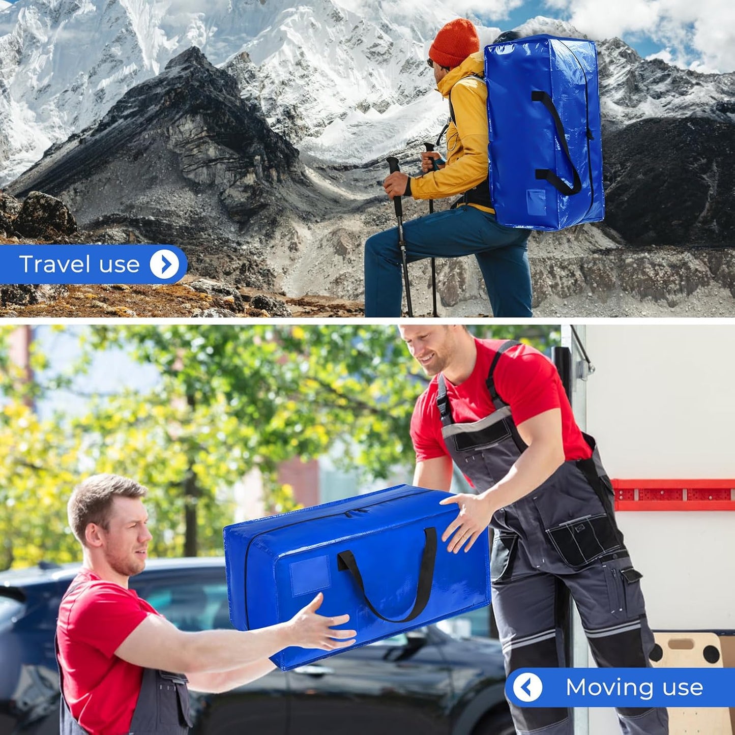 Grosse Aufbewahrungstaschen-Set (6 Stück, 90L), Blau