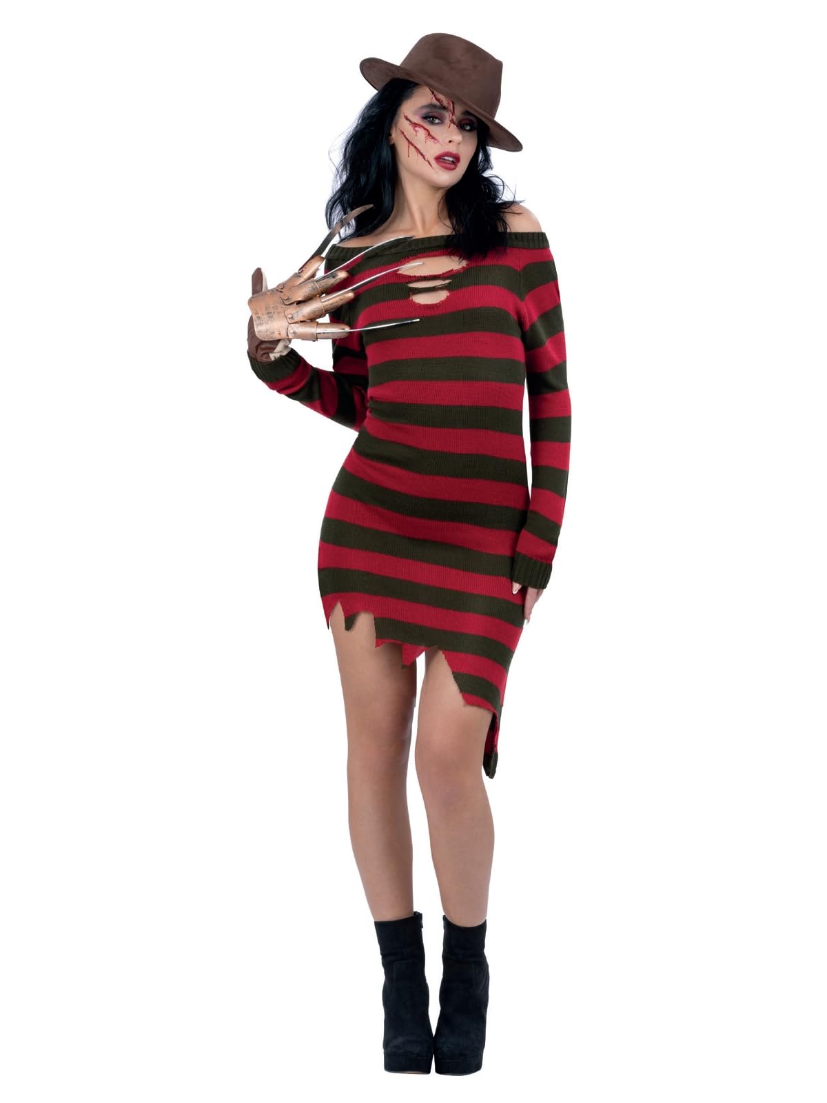Freddy Krueger Strickkleid für Halloween, Medium (UK 12-14)