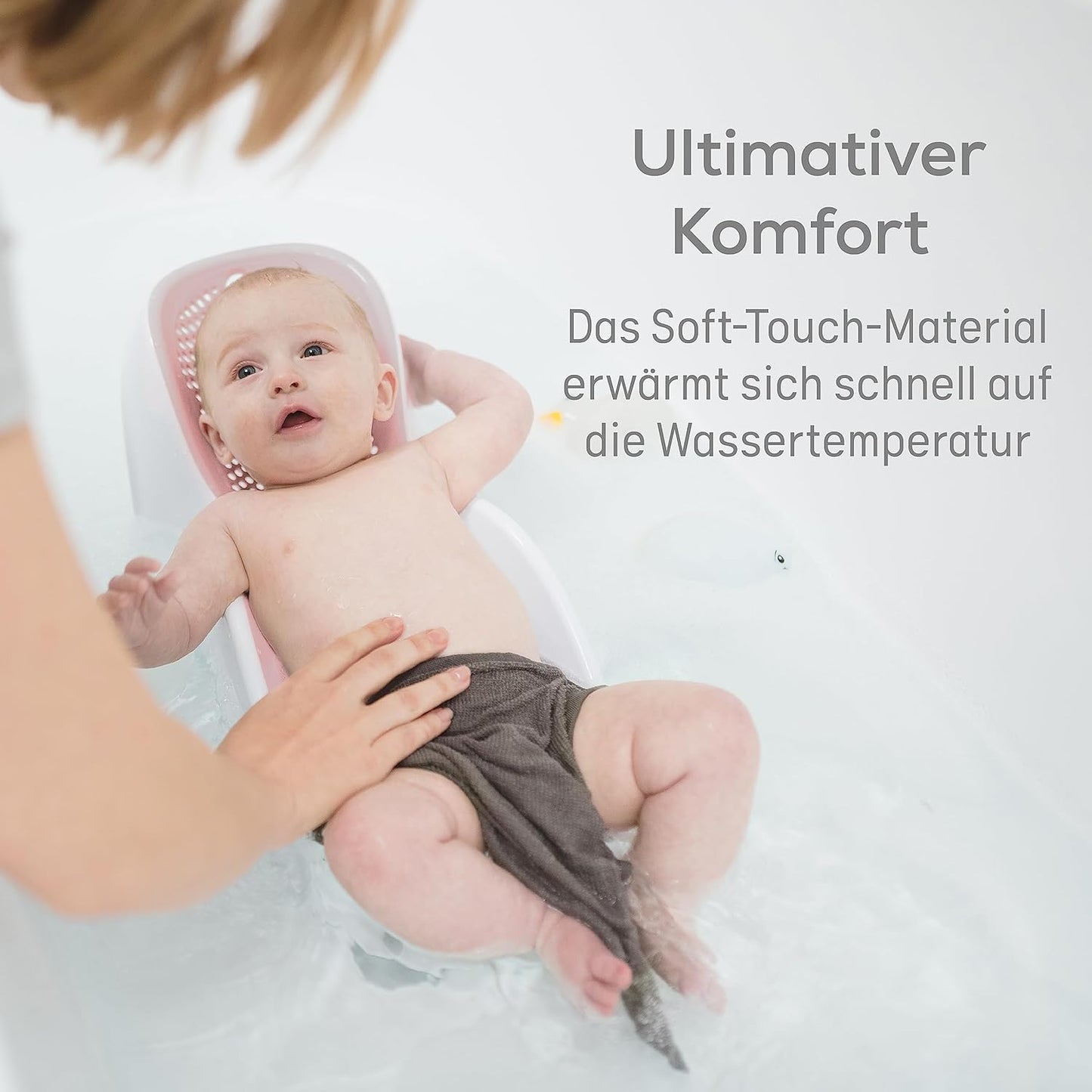 Ergonomischer Badesitz für Baby-Badewanne, Light Pink Single