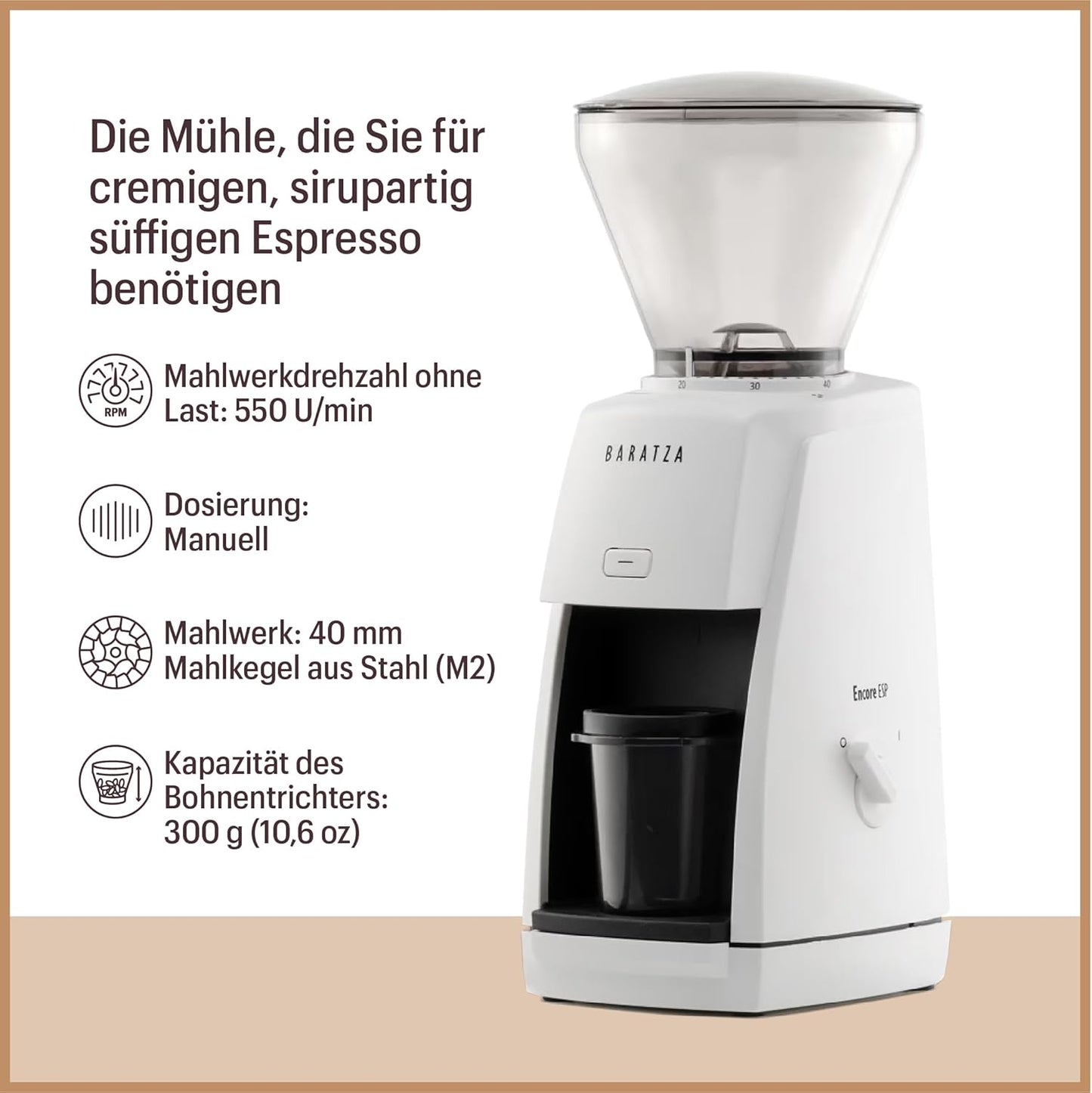 Automatische Mühle Encore ESP, Schwarz