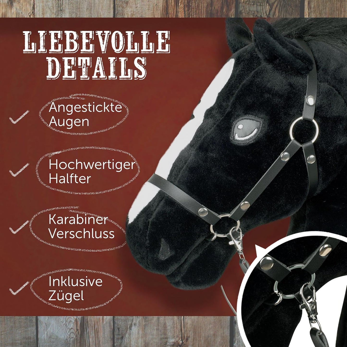Hobby Horse Abraxas Medium mit Halfter und Trense, Abraxas Medium