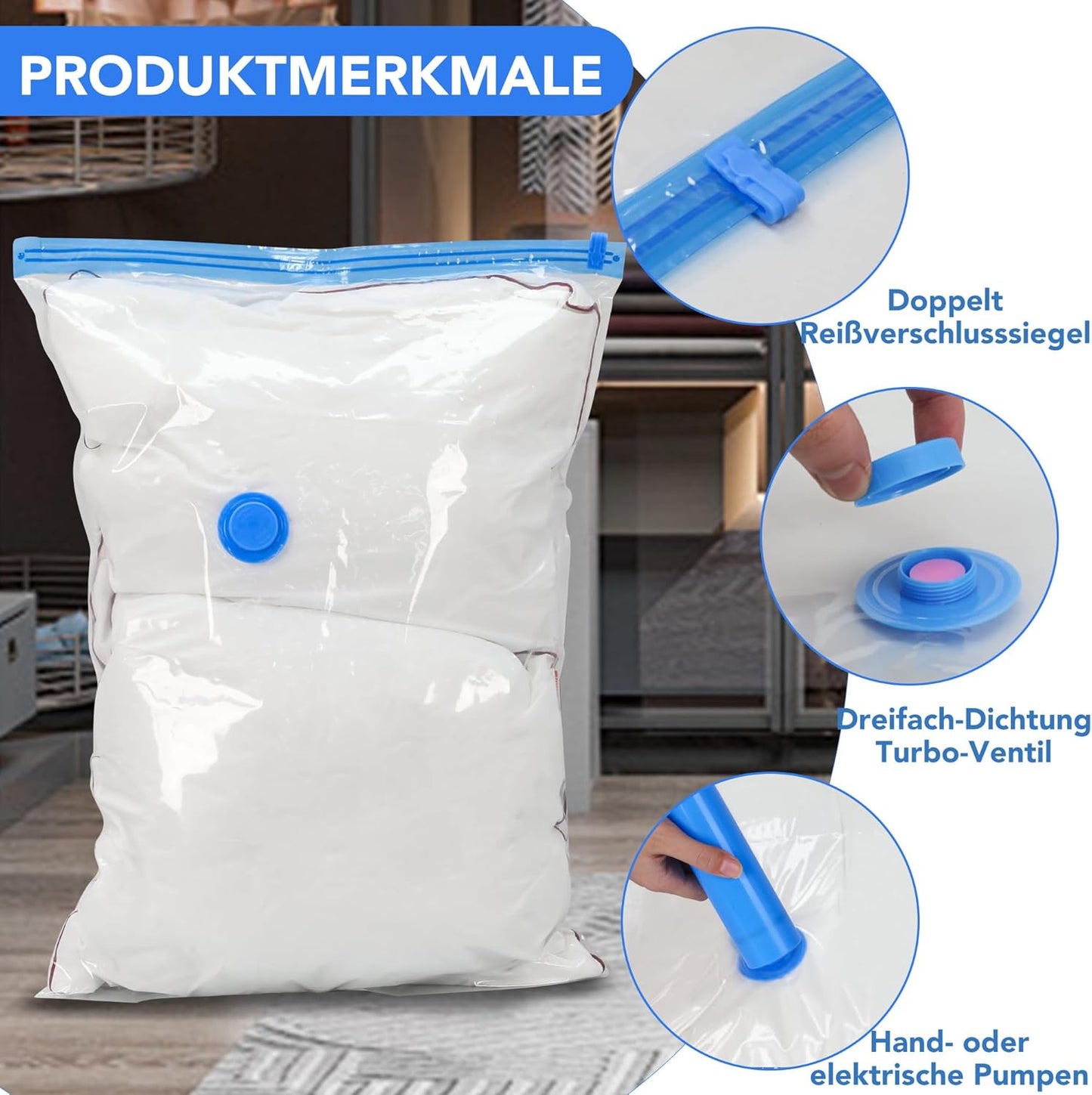 Vakuumbeutel für Kleidung (8 Stück)