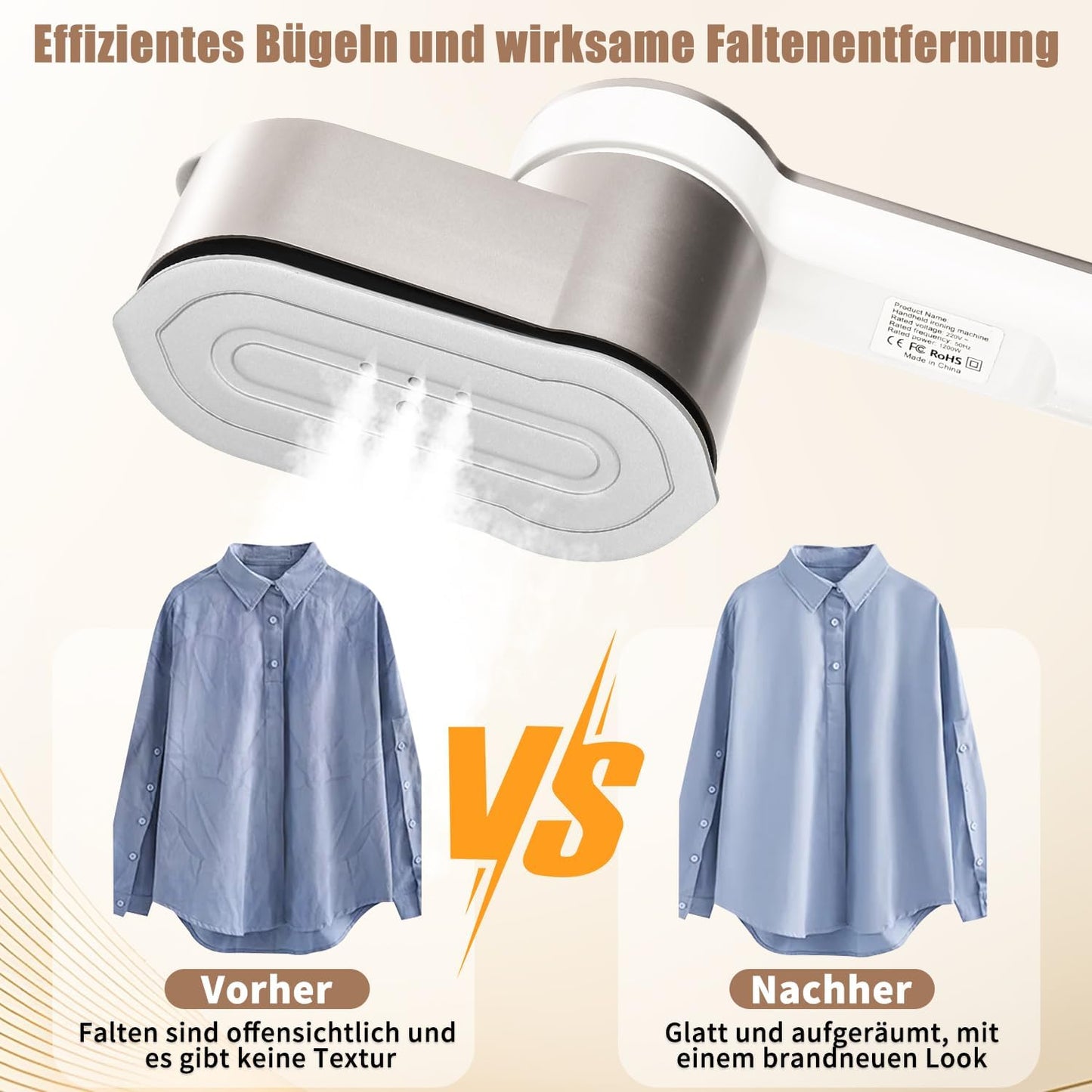 Reise-Dampfglätter & Bügeleisen 2-in-1 (1200W)