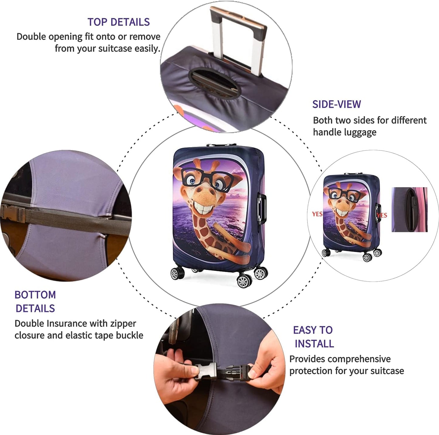 Koffer Schutz Cover, Giraffe M(Fits to 23"-25" Trolley Case)