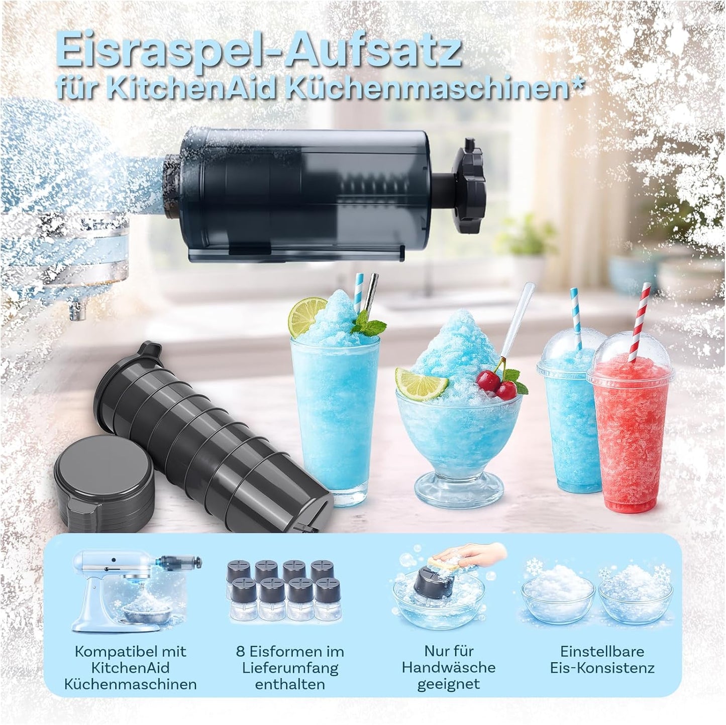 Shaved Ice-Aufsatz für KitchenAid Standmixer, Rasiereis