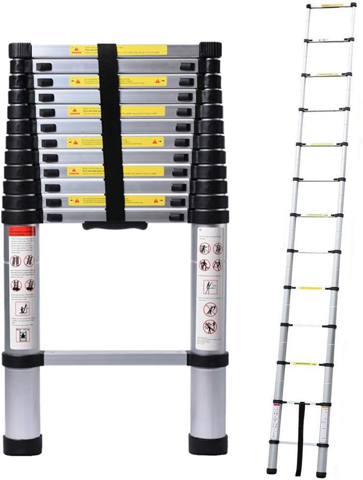Teleskopleiter 5m, Mehrzweckleiter bis 150 kg (EN131), W-s-5m