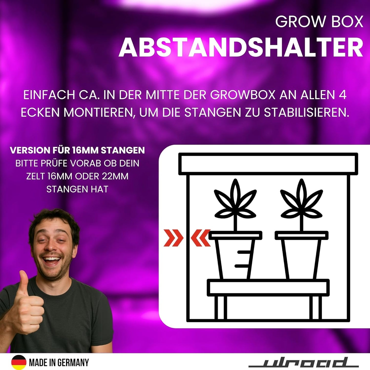 4er-Set Ersatzstangen für Growbox