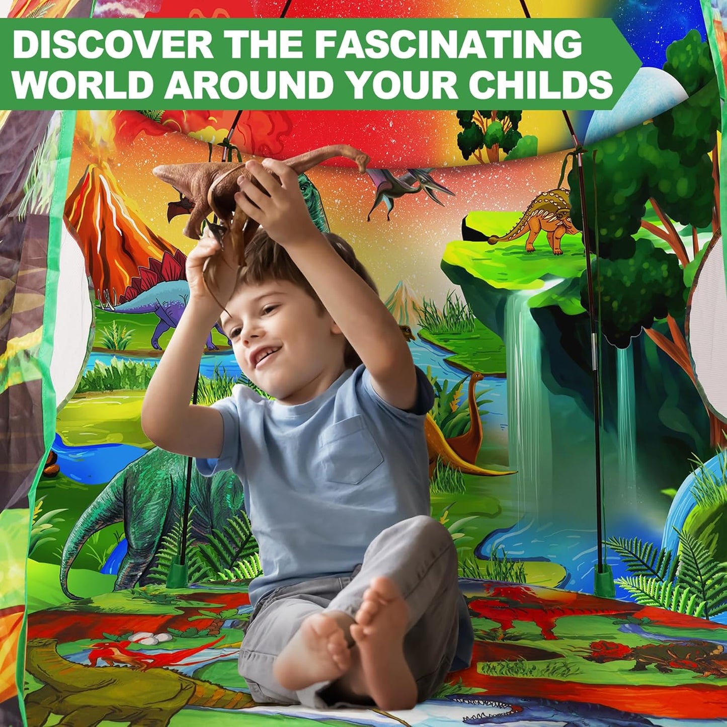 Dinosaurier Kinderzelt, grün