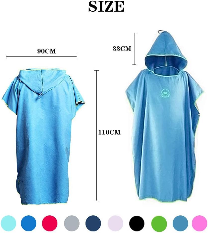 Surf Poncho mit Kapuze, Blau