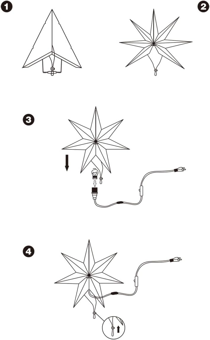 LED Papierstern, Warmweiss 55cm