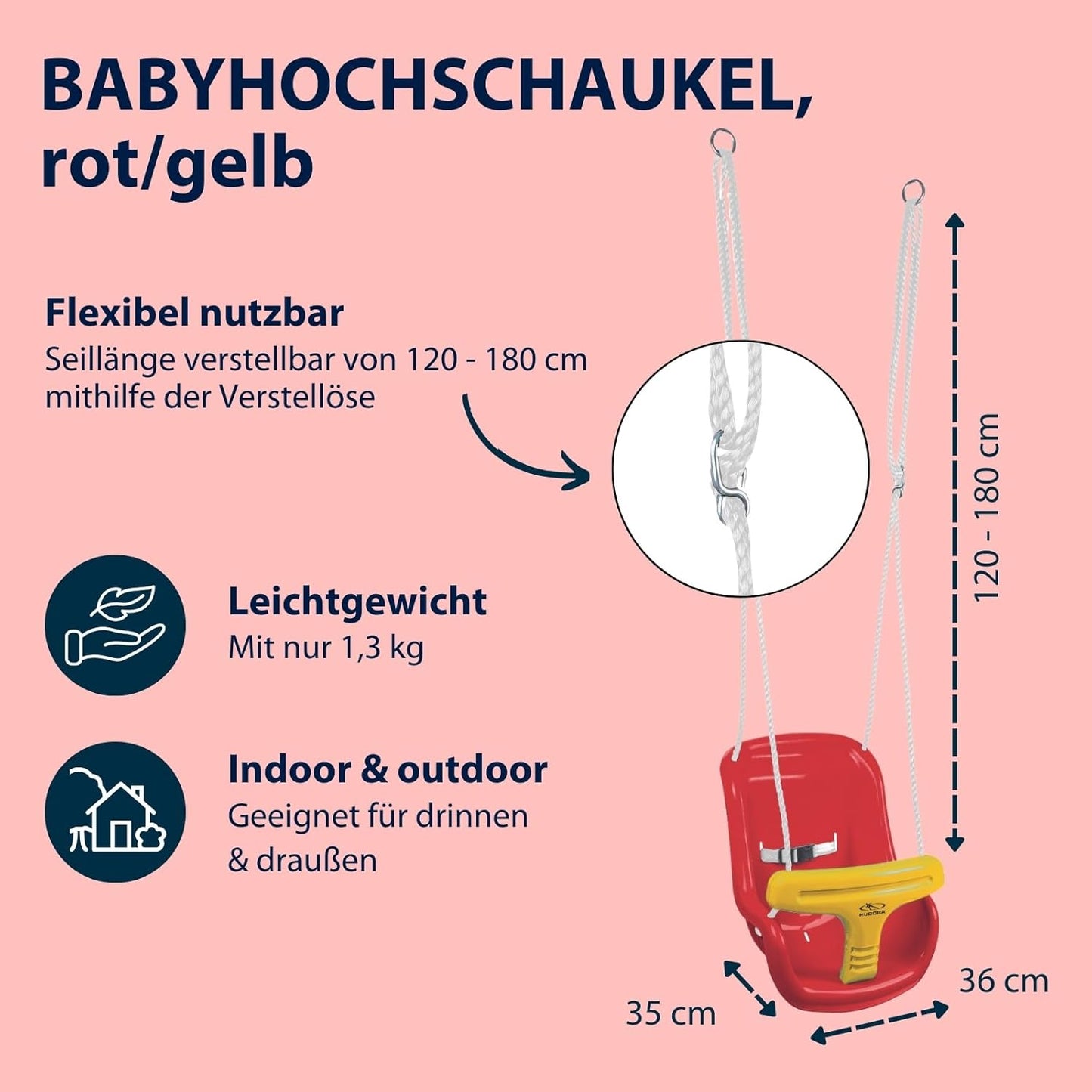 Kleinkindschaukel, Rot/Gelb
