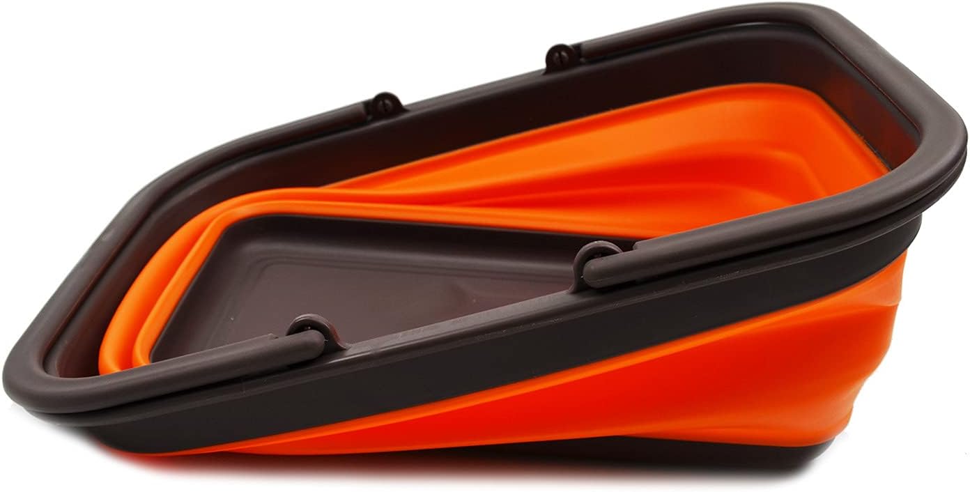 Faltbarer Picknickkorb mit Griff (9.2L), Braun / Orange