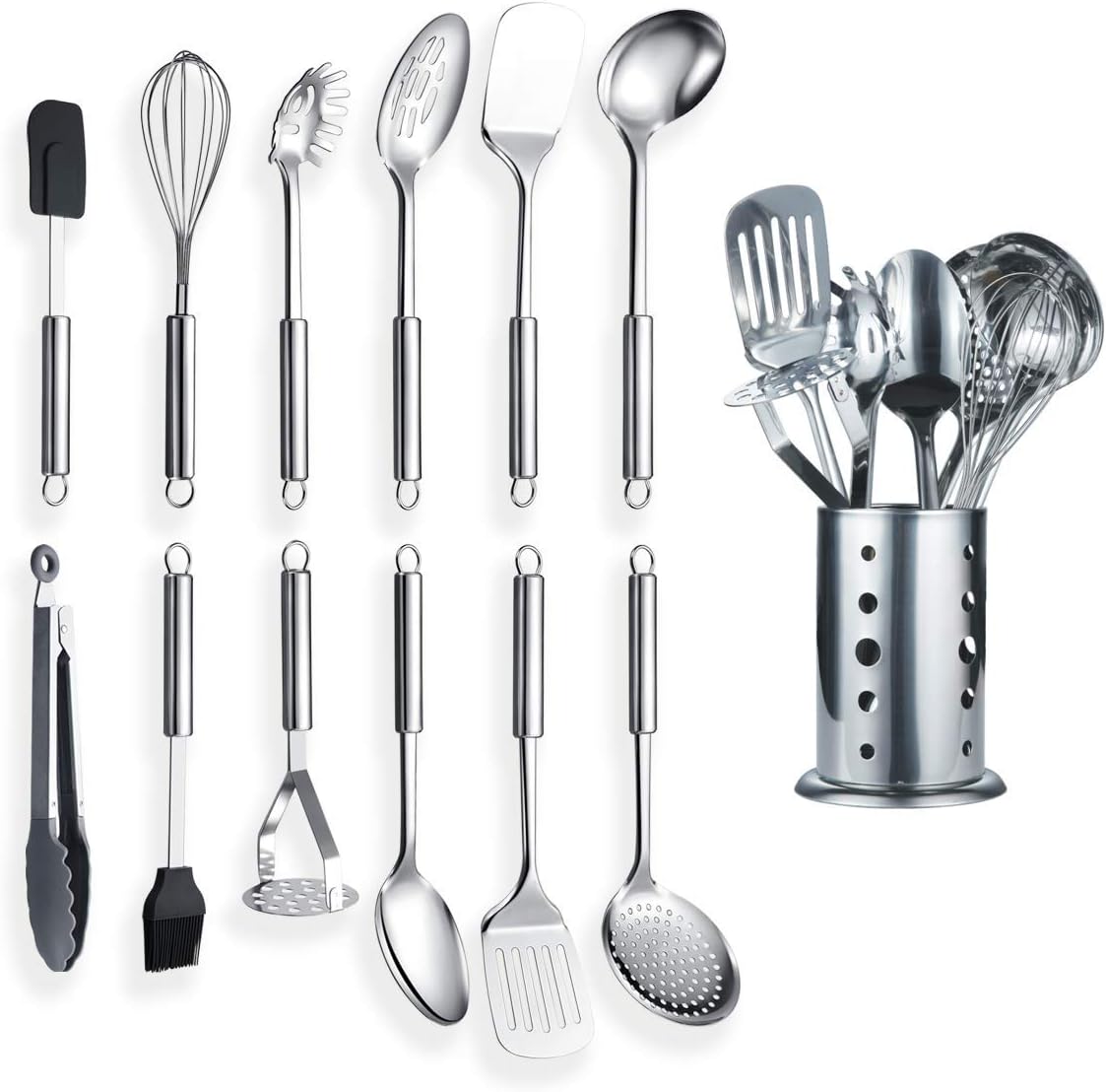 13-teiliges Küchenutensilien-Set mit Ständer, Kt19a-13