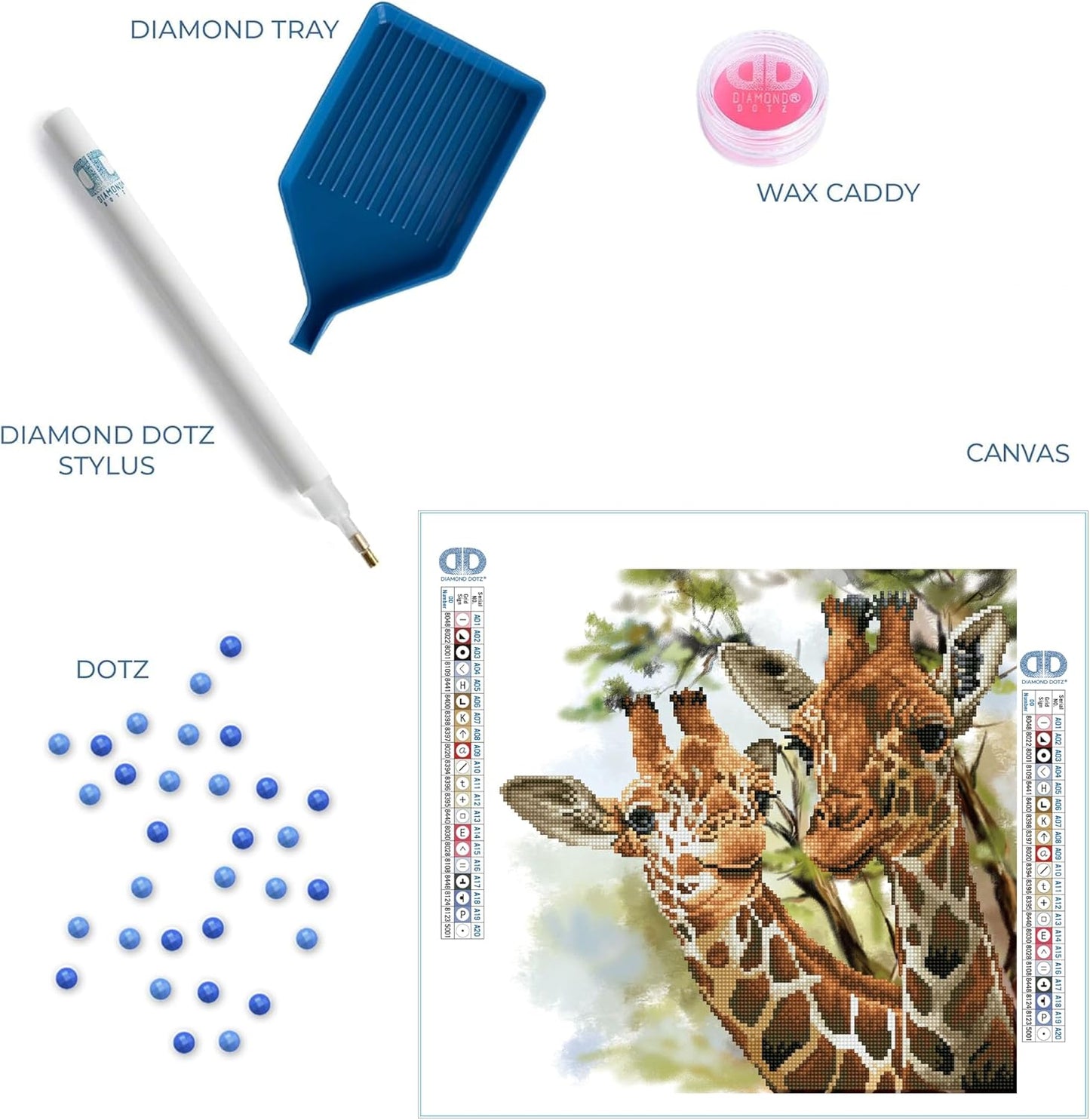DD8.017 Diamond Painting Set Giraffen, Giraffen Groß & Zart