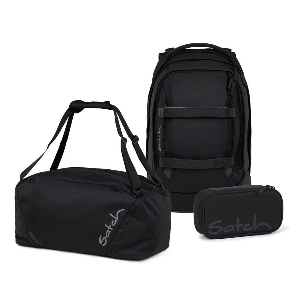 Schulrucksack-Set (3-teilig) mit Schlamperbox & Sporttasche, Blackjack