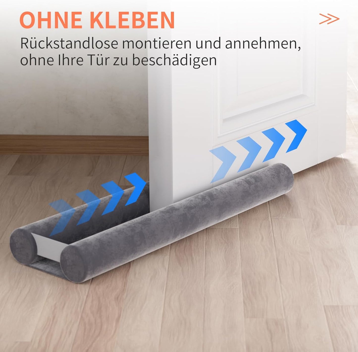 Schalldichter Zugluftstopper, Grau 80-100CM