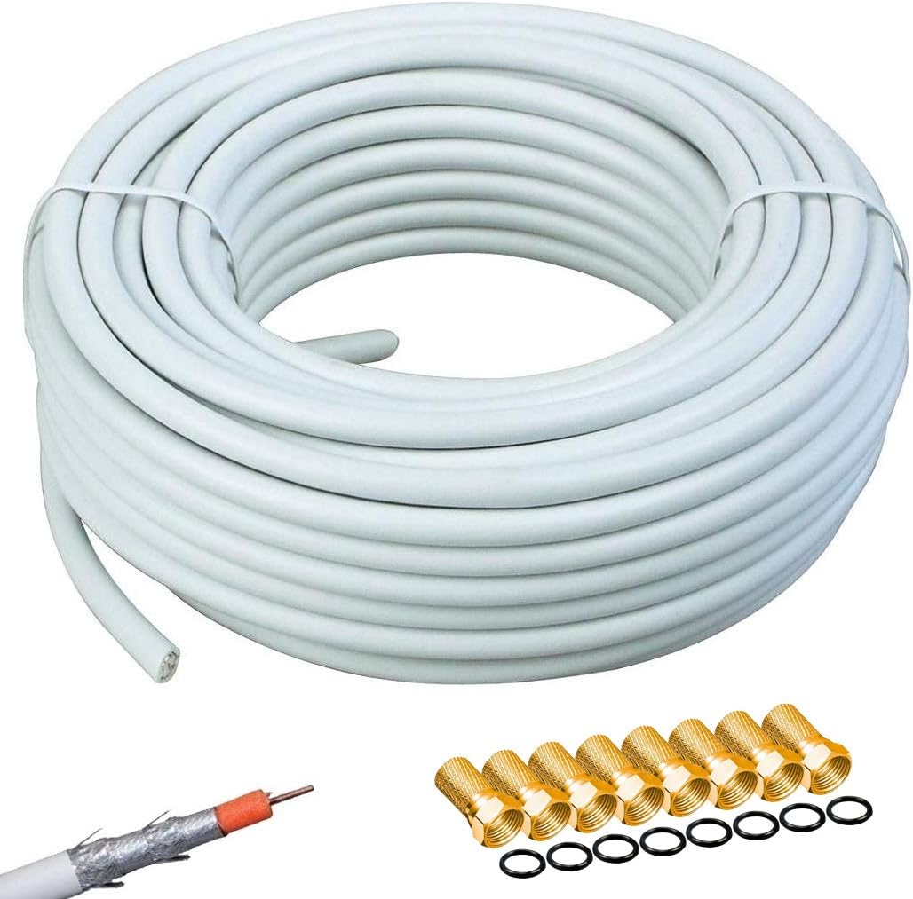 Satellitenanlage mit Quad LNB und Zubehör-Set, Hellgrau