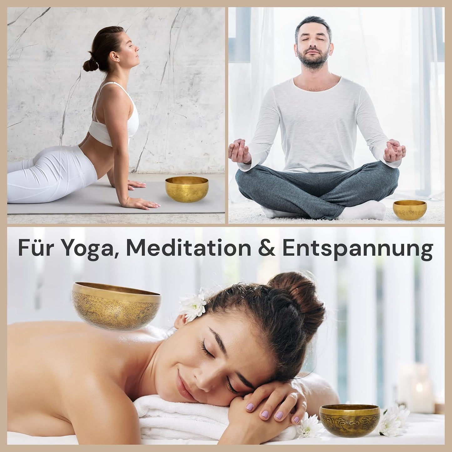 Klangschale für Yoga & Meditation, 20 cm Matt