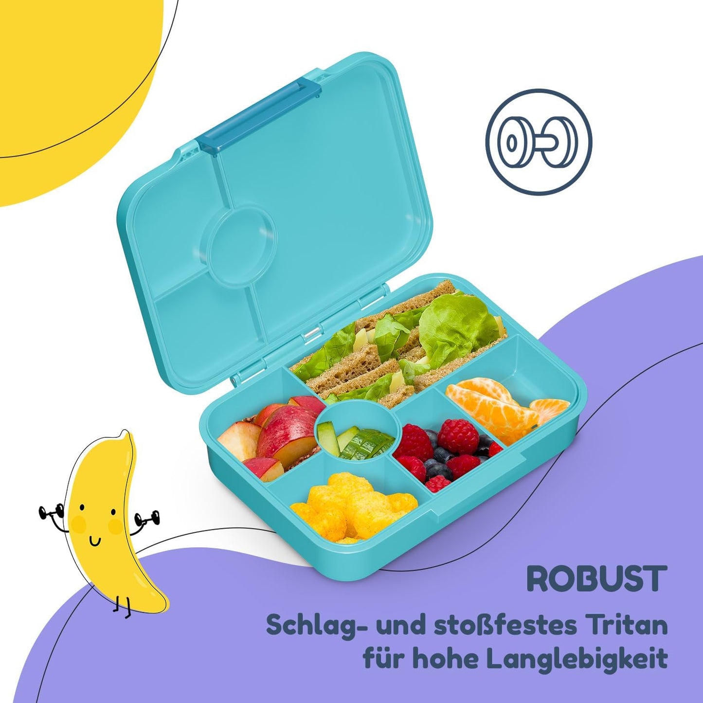 Bento-Box für Kinder, Blau Meer