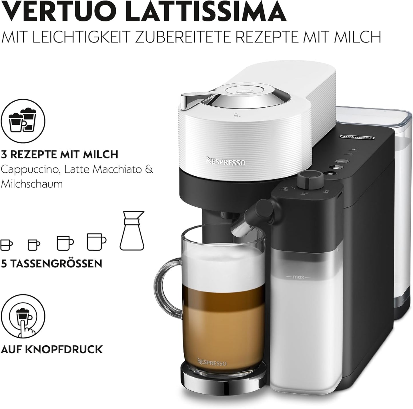 Nespresso Vertuo Lattissima ENV300.W, Weiss