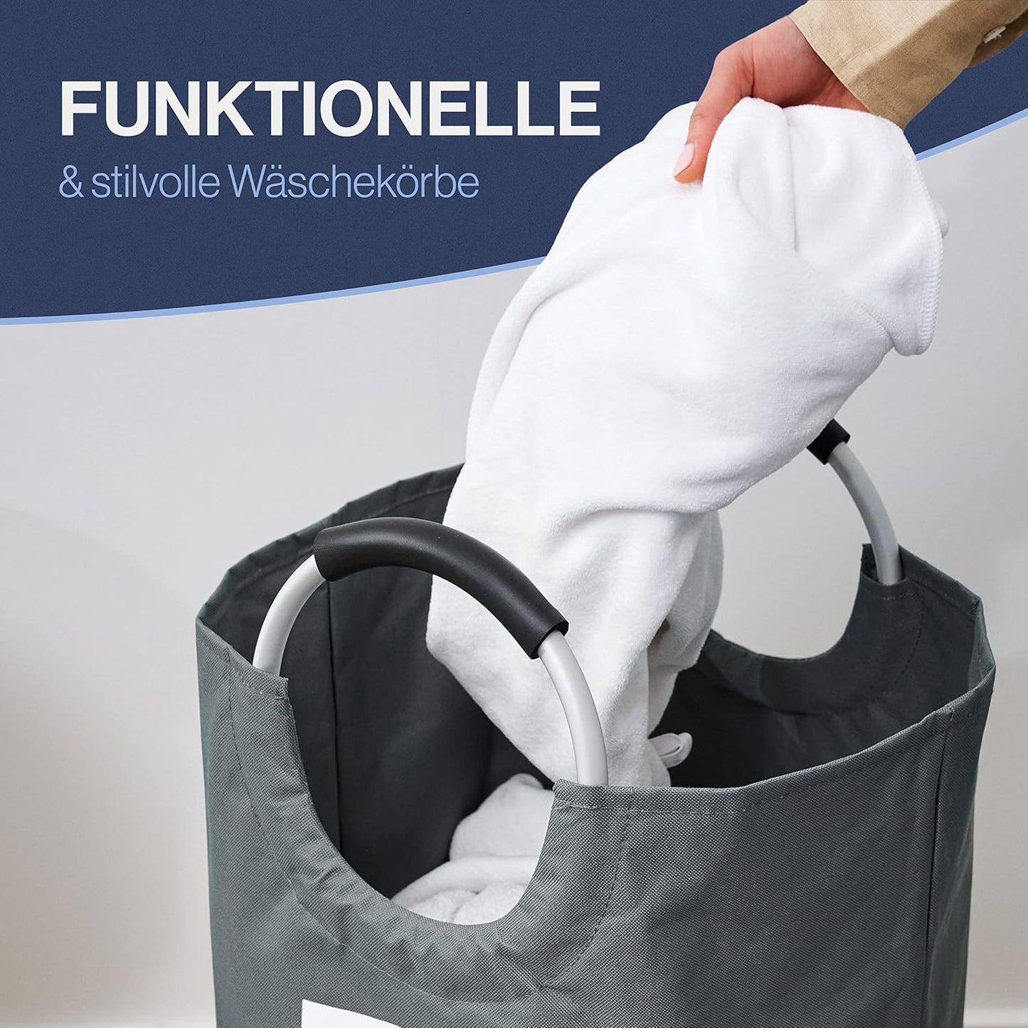 Faltbarer Wäschesack, Grau