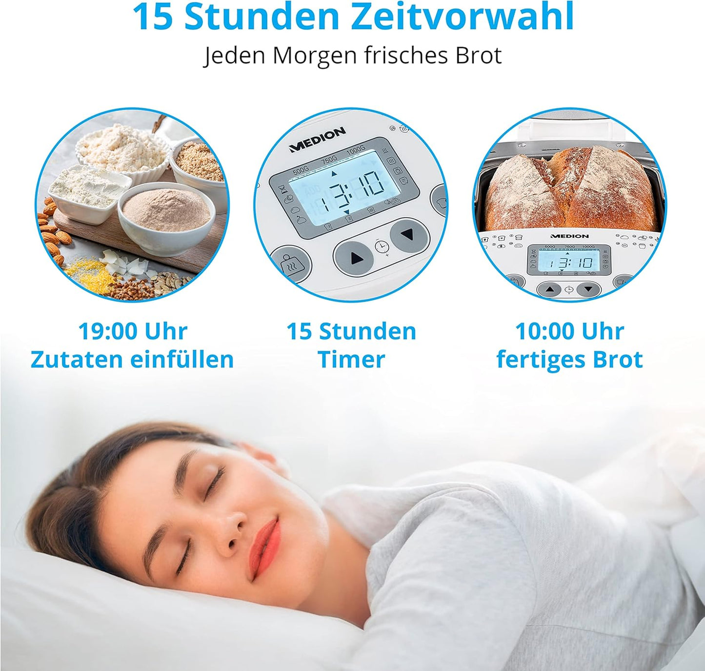 Brotbackautomat MD 11011 (19 Programme, 1000g)