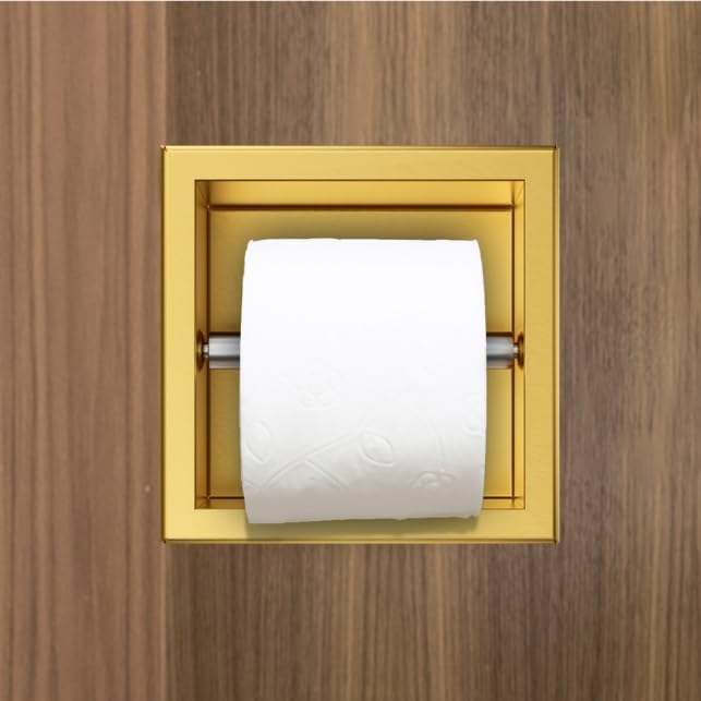 Toilettenpapierhalterung, 17,3x17,3x8,6 cm Gold