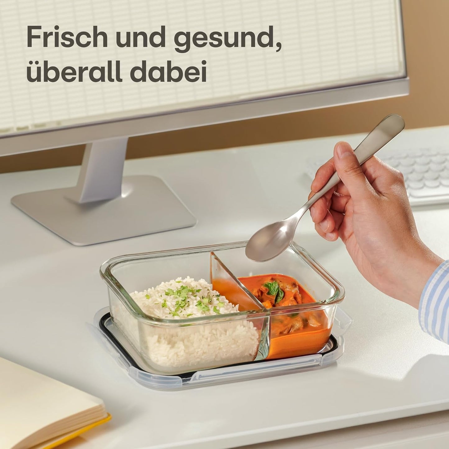 2er-Set Vorratsdose mit 2 Fächern, 2x mit 2 Fächern