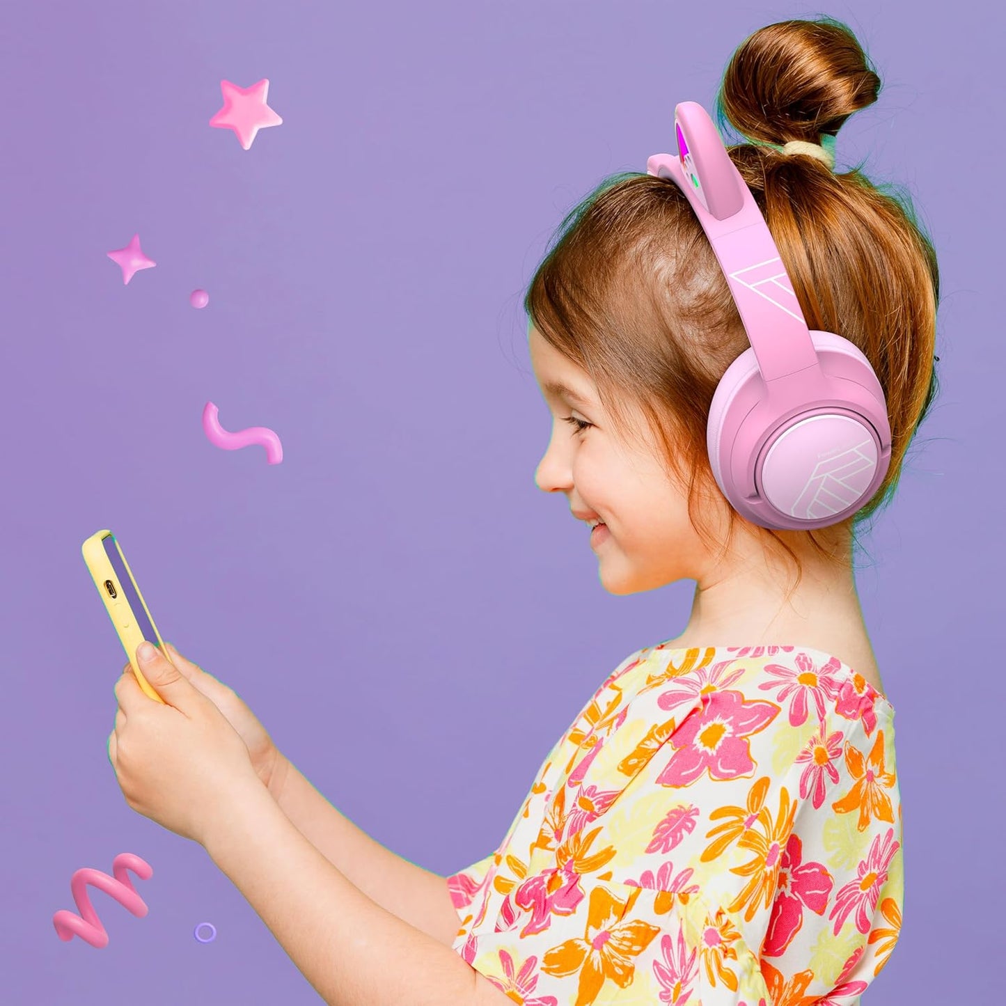 Bobo Bluetooth-Kopfhörer für Kinder, Rosa