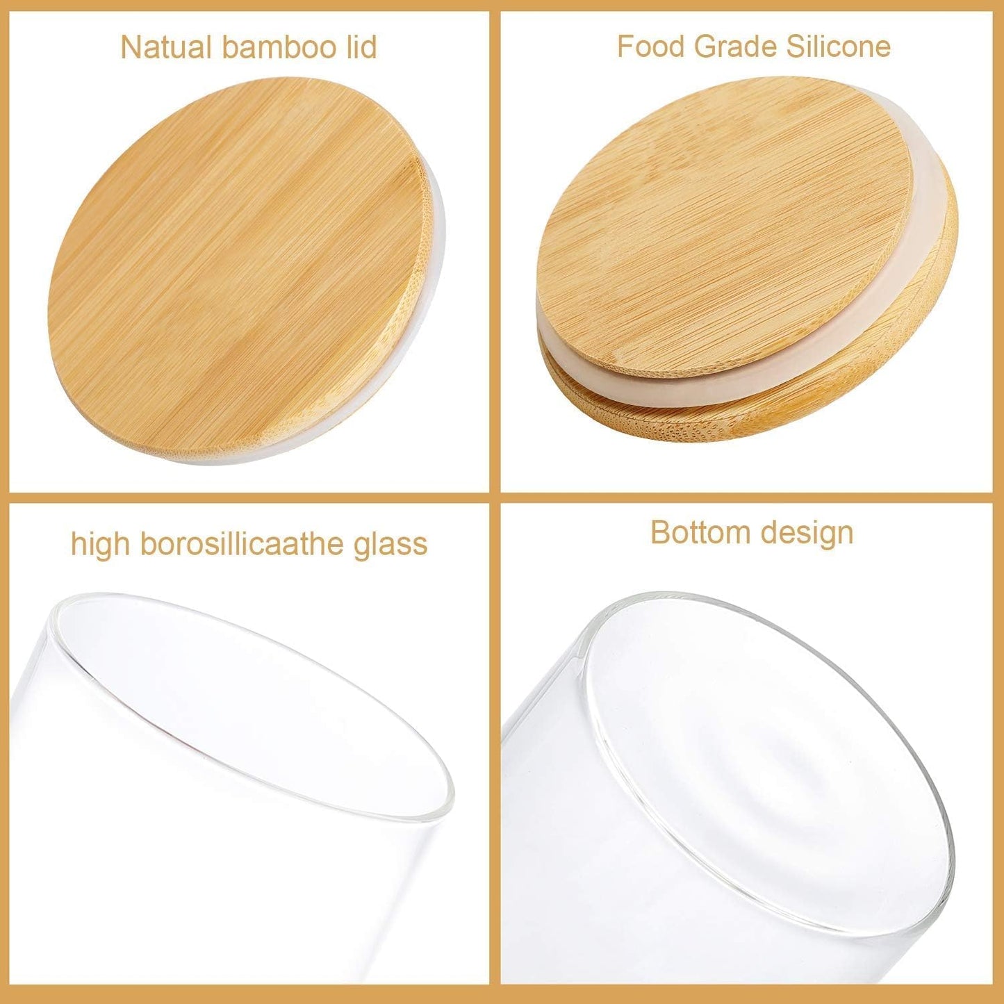 4er-Set Vorratsgläser, Runden Vorratsdosen Glas 750ml(4Pcs)